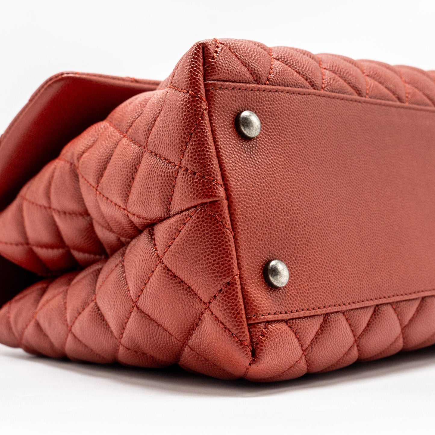 Chanel Large Coco Handle Caviar Dark Red Ruthenium Hardware