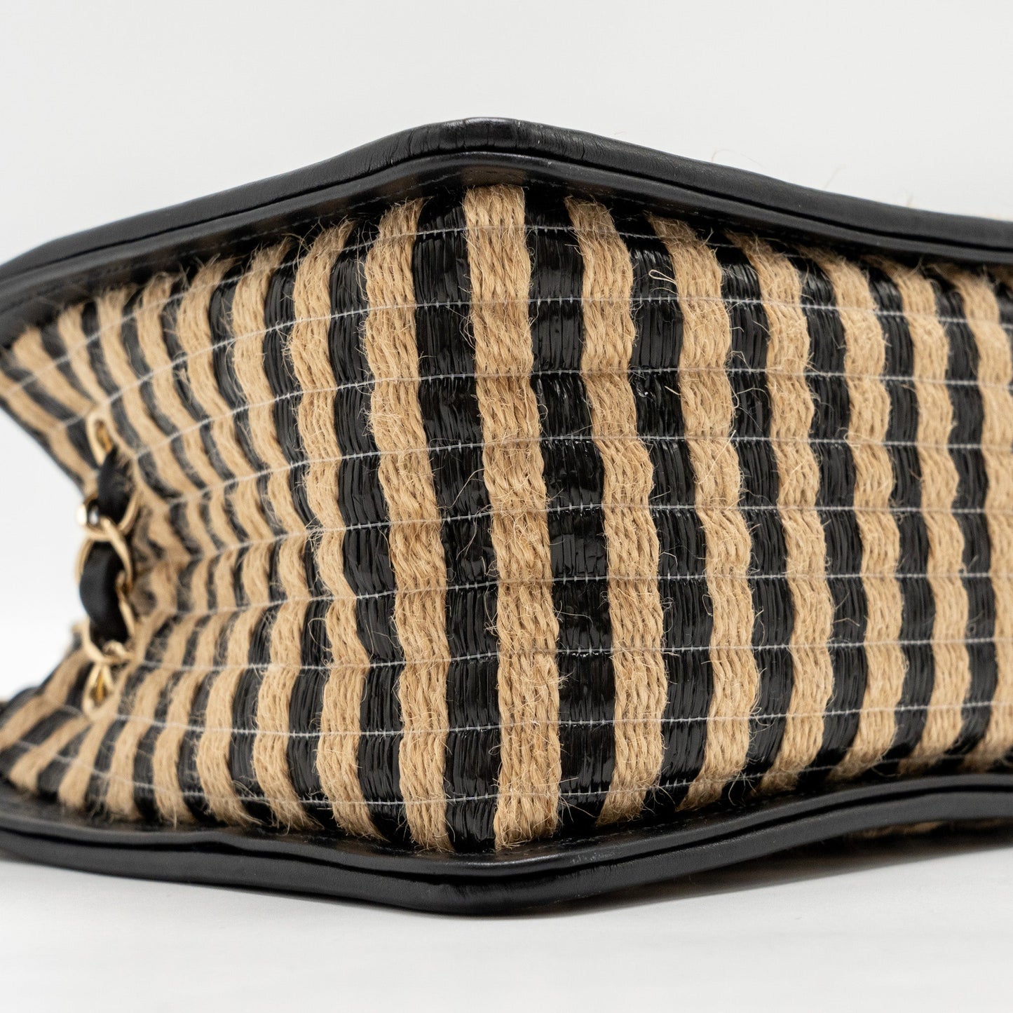 Chanel Urban Jungle Bucket Bag Raffia/Leather Black/Beige L