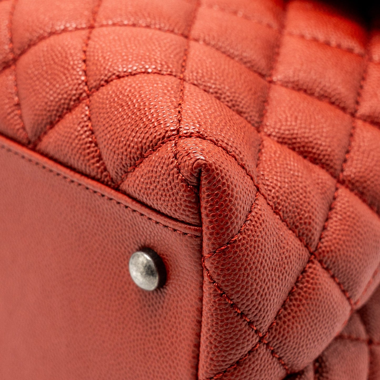 Chanel Large Coco Handle Caviar Dark Red Ruthenium Hardware