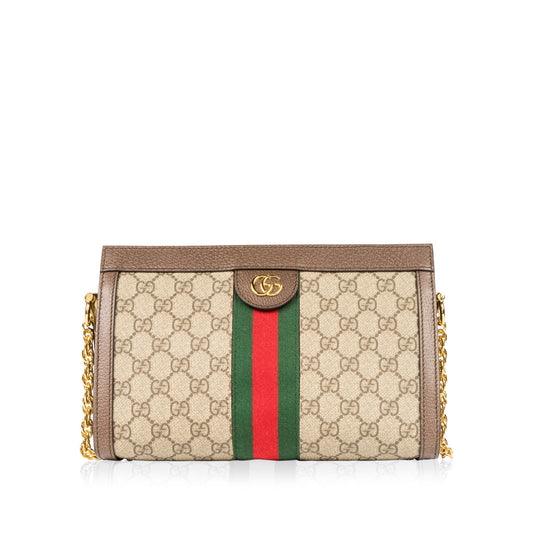 Gucci Monogram Chain Leather Shoulder Bag