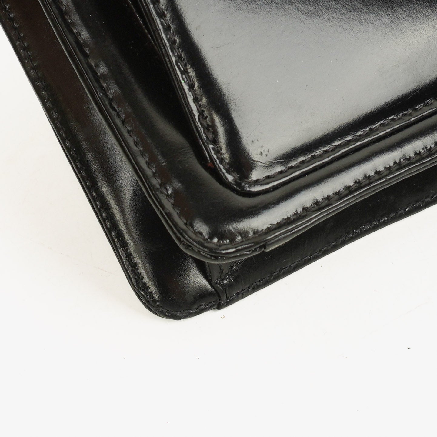 Chanel Black Patent Leather CC Logo Wrist Pouch