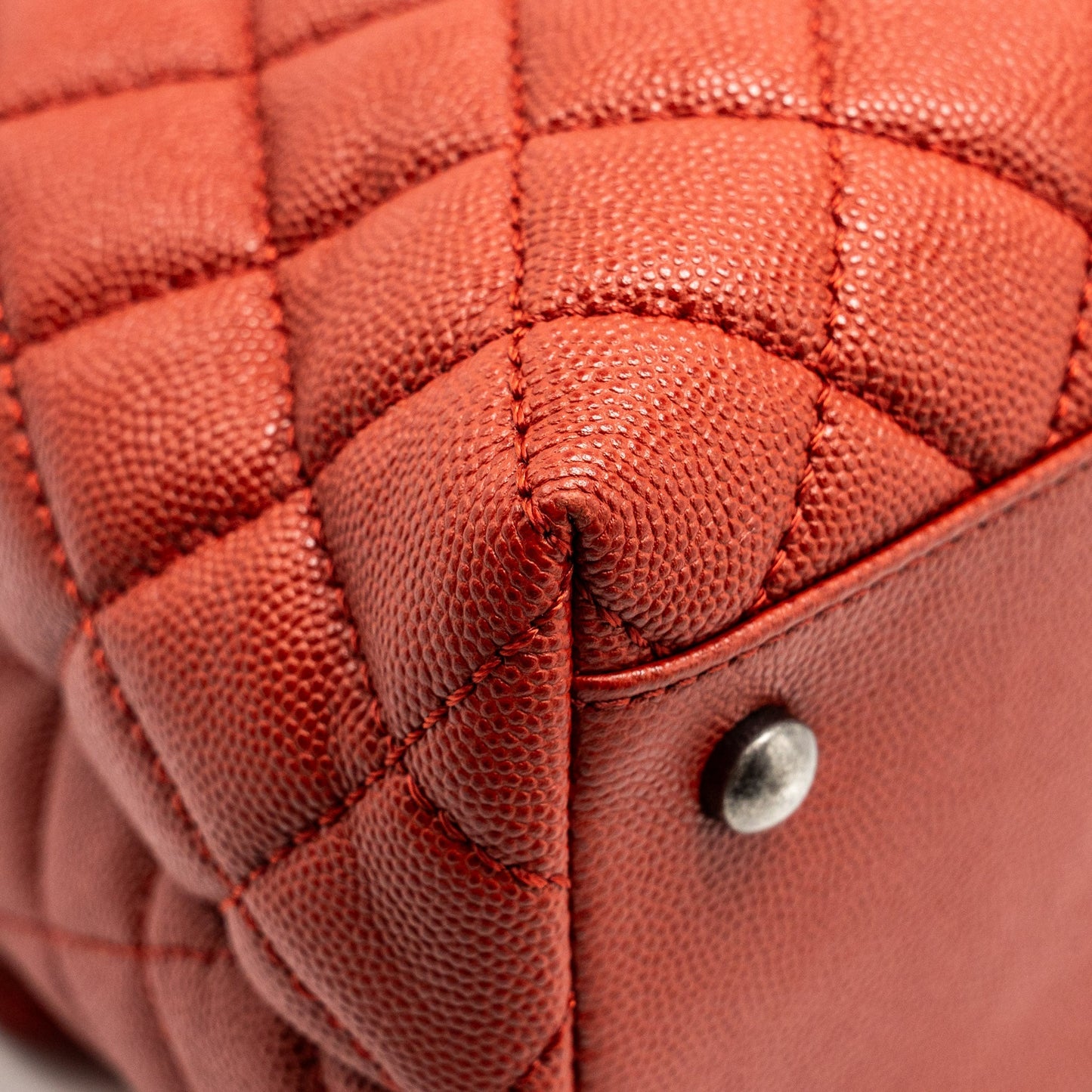 Chanel Large Coco Handle Caviar Dark Red Ruthenium Hardware