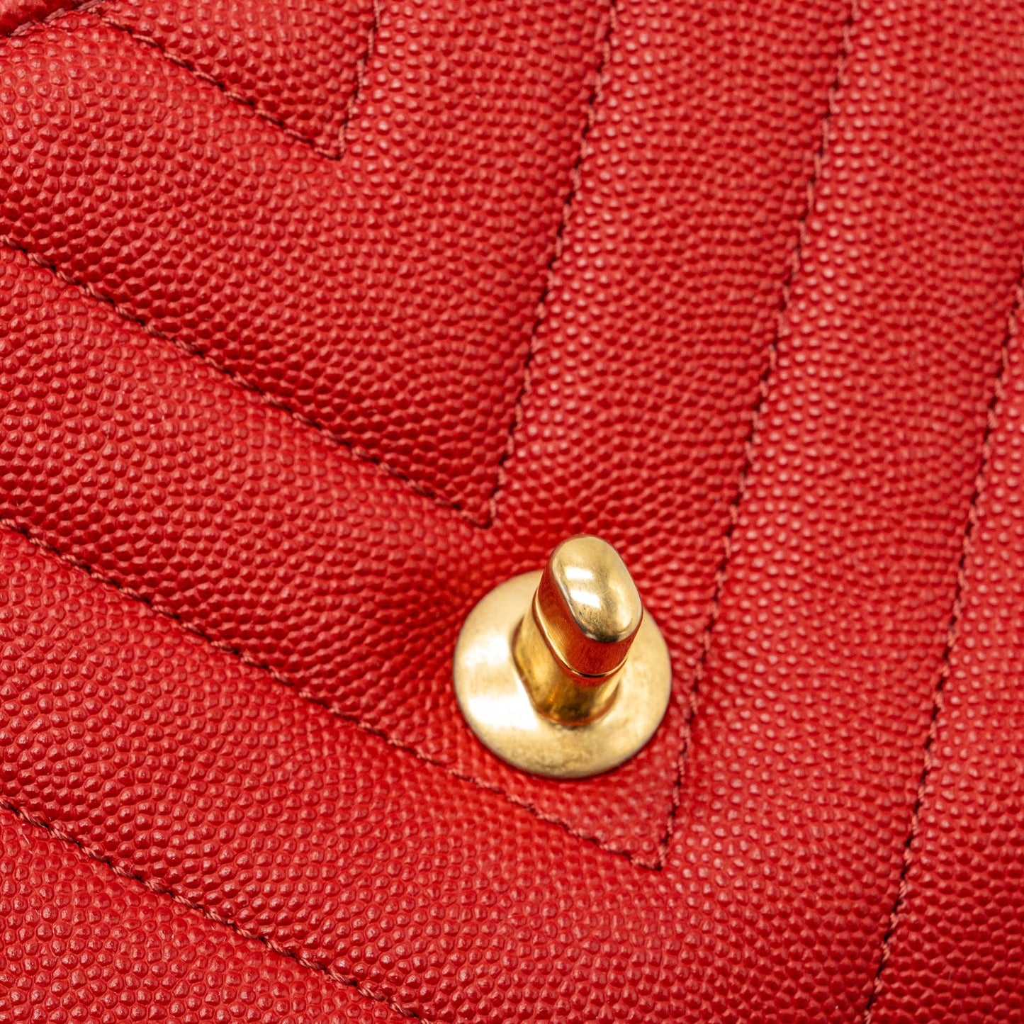 Chanel Small Coco Handle Chevron Caviar Red Brushed