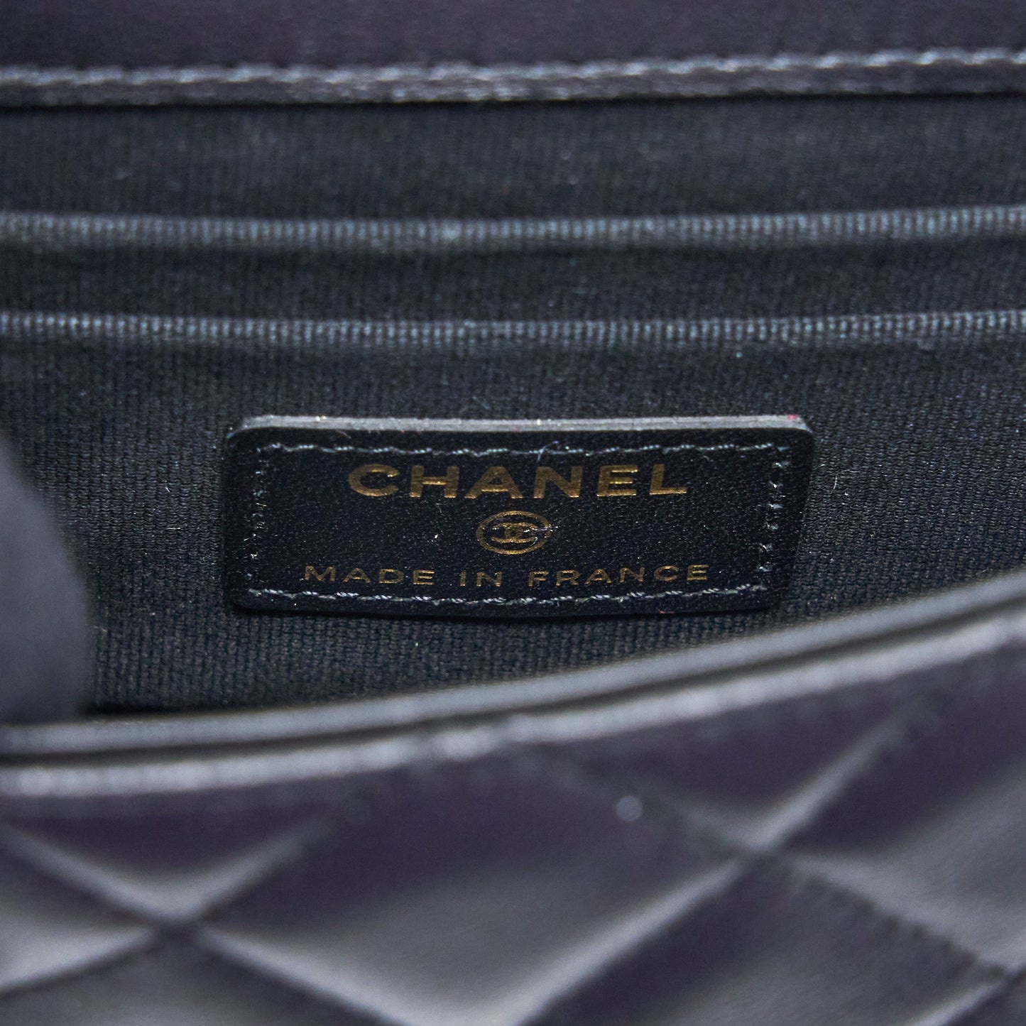 Chanel Top Handle Mini Flap Chain Bag Lambskin Black L