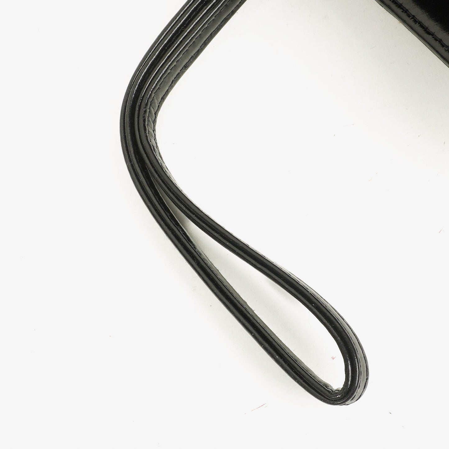 Chanel Black Patent Leather CC Logo Wrist Pouch