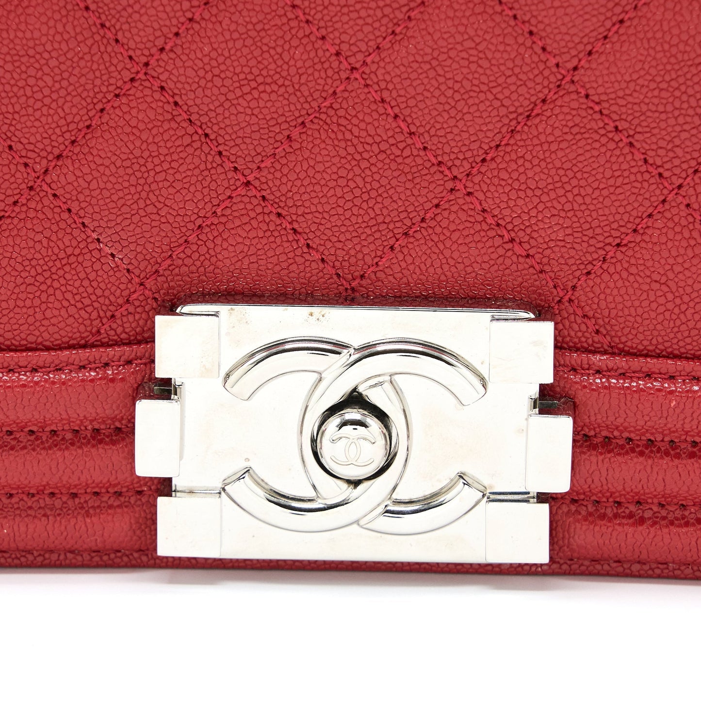 Chanel Medium Boy Bag Grained Calfskin Red