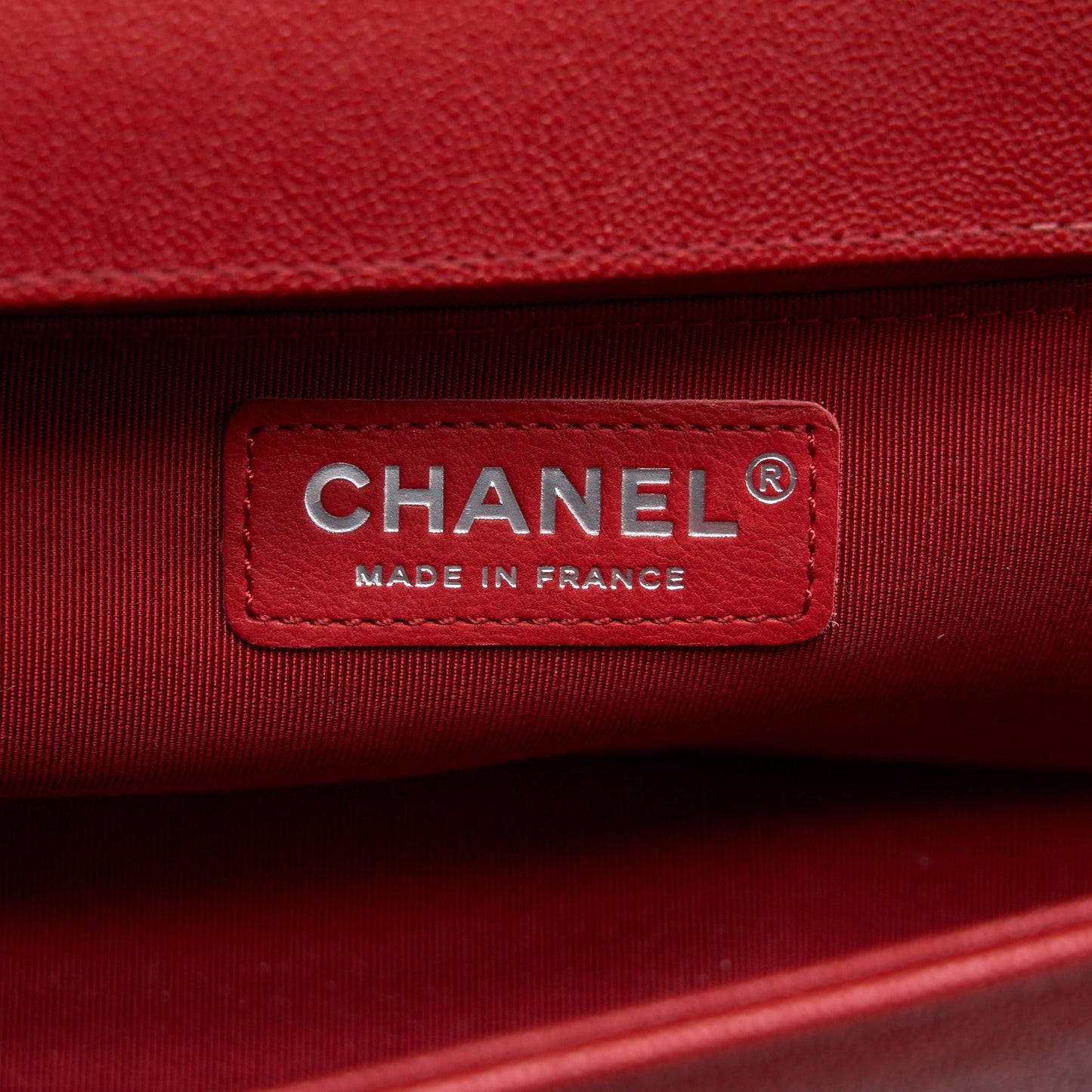 Chanel Medium Boy Bag Grained Calfskin Red