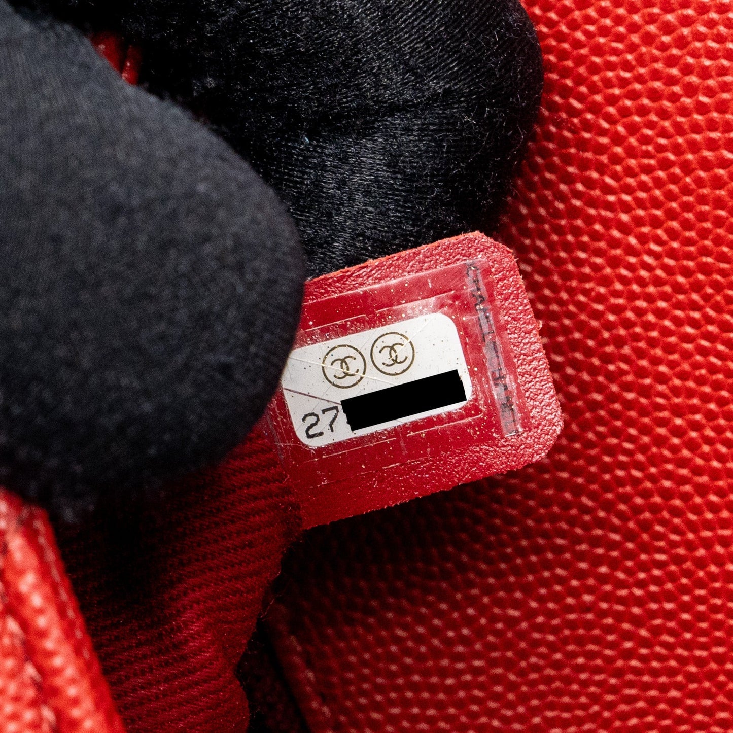 Chanel Small Coco Handle Chevron Caviar Red Brushed