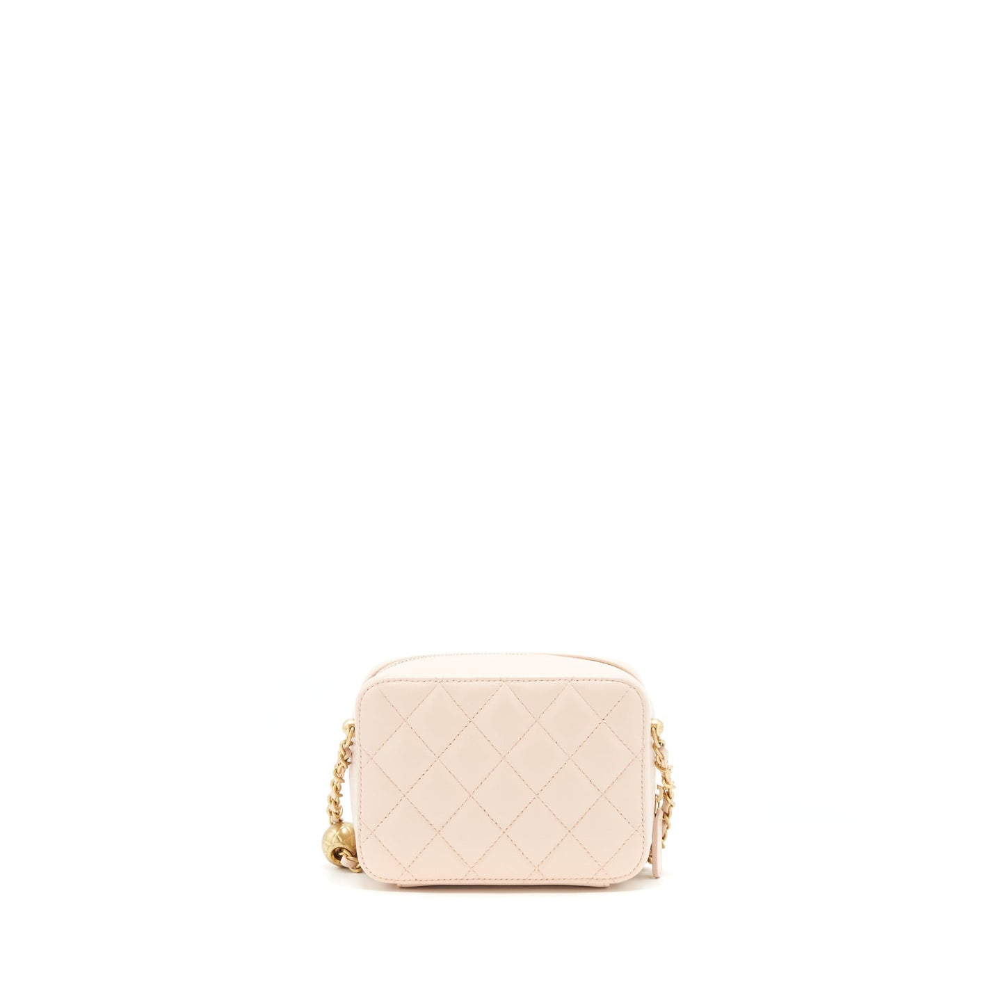 Chanel Pearl Crush Mini camera case with chain Lambskin light beige