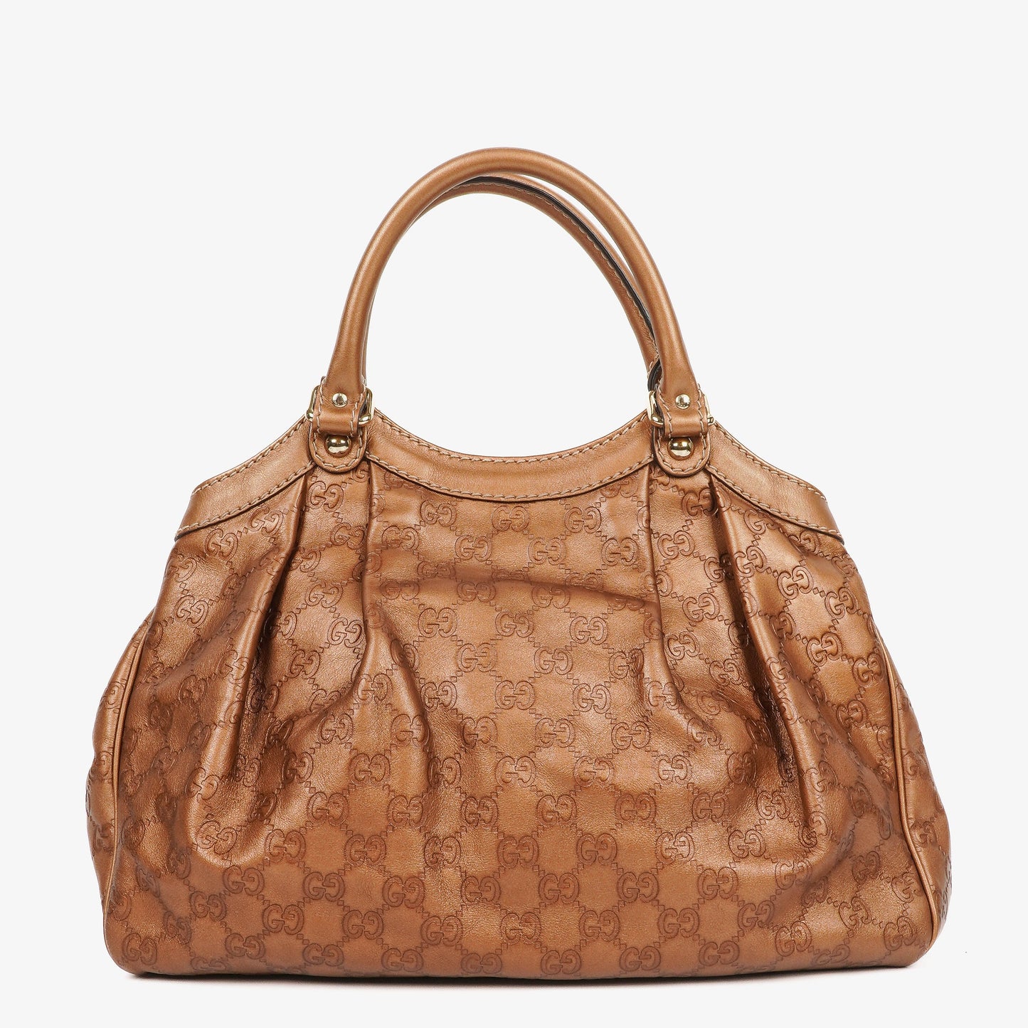 Gucci Guccissima Bronze Leather Sukey Hobo Bag