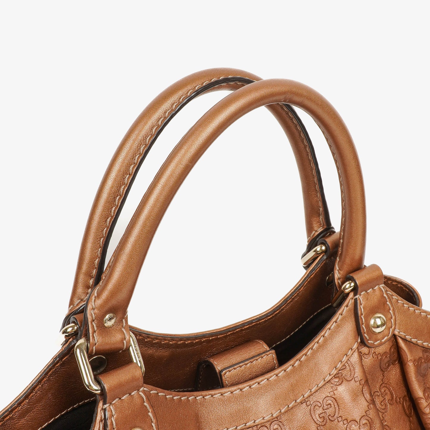 Gucci Guccissima Bronze Leather Sukey Hobo Bag