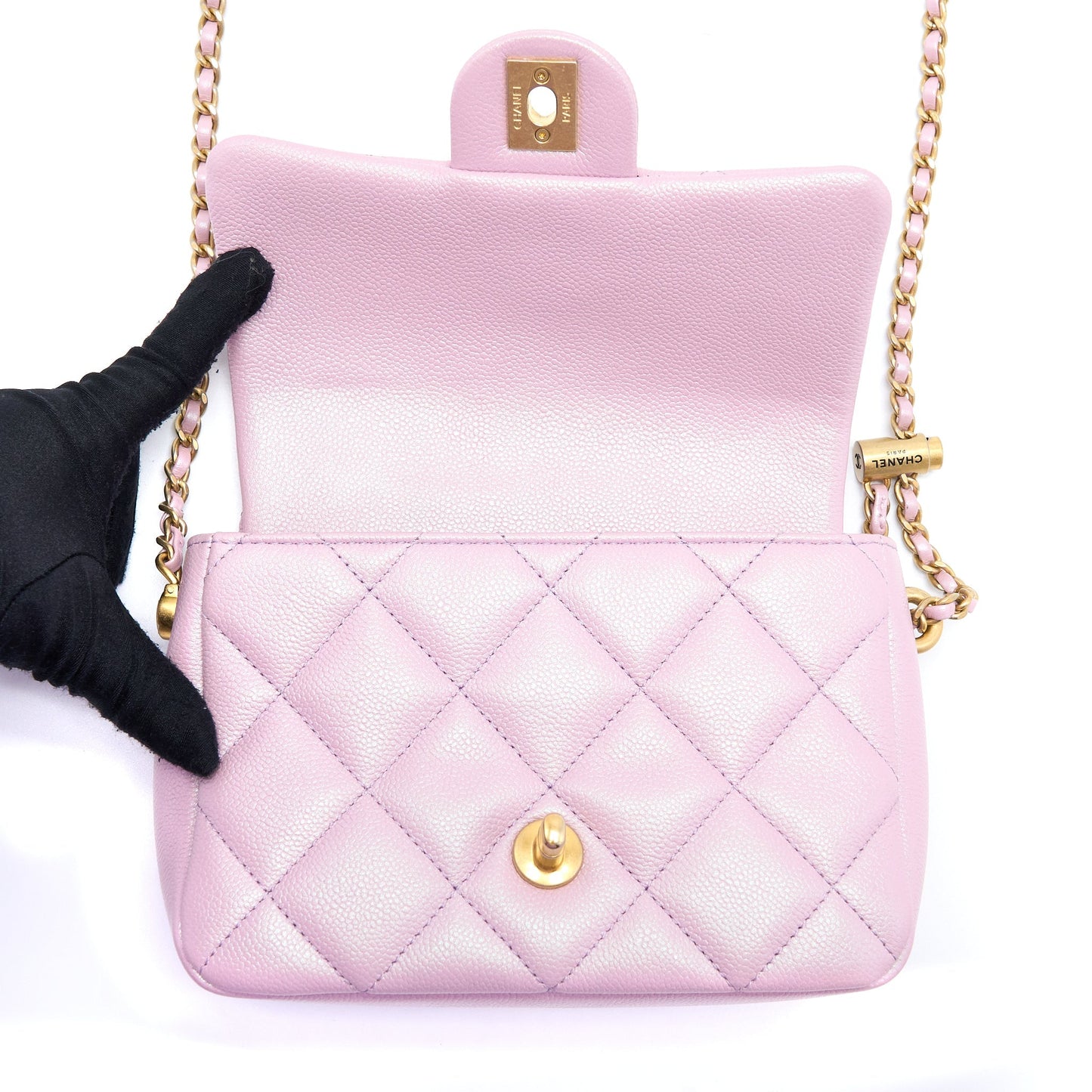 Chanel 21K My Perfect Mini Flap Bag Caviar Pink  (Microchip)