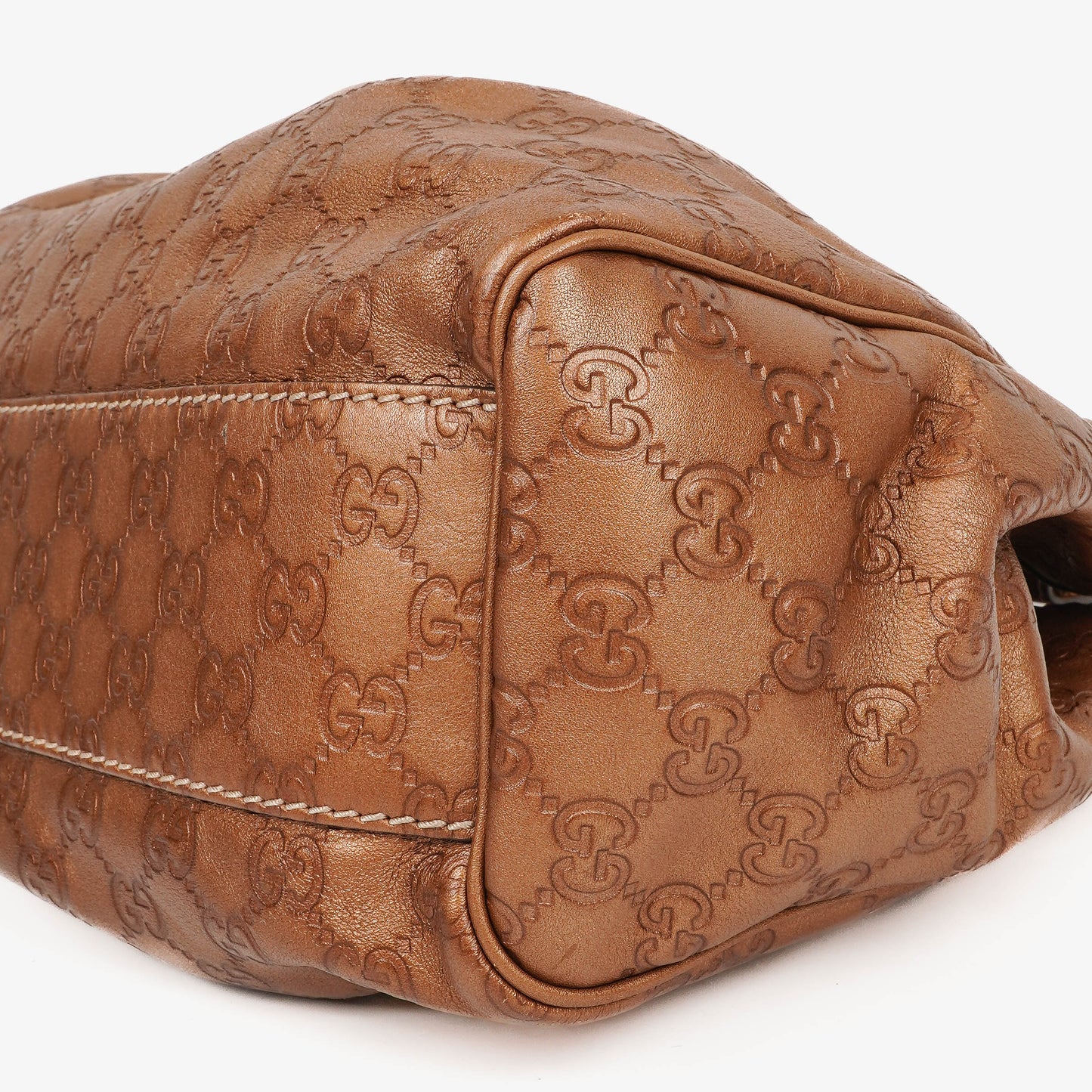 Gucci Guccissima Bronze Leather Sukey Hobo Bag