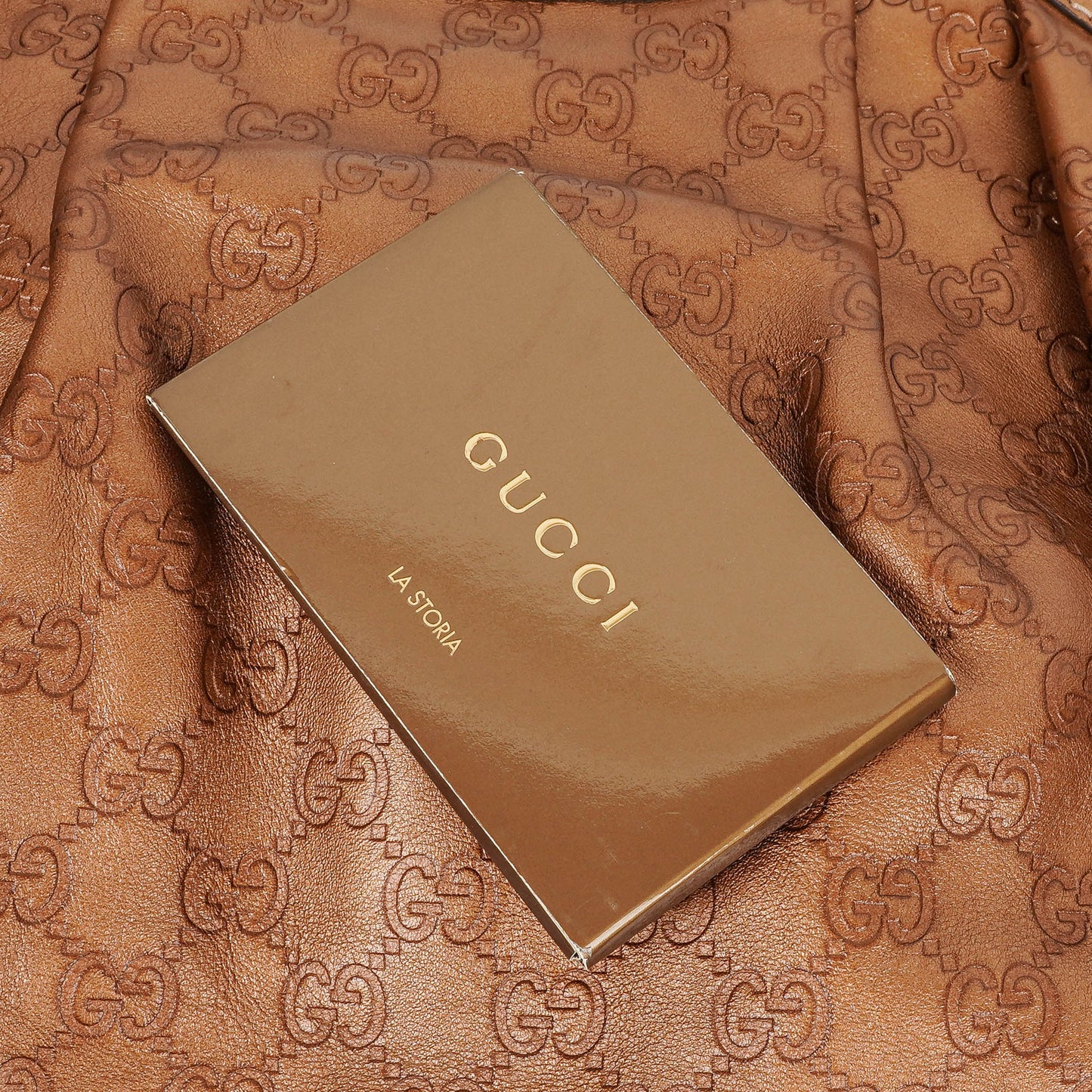 Gucci Guccissima Bronze Leather Sukey Hobo Bag
