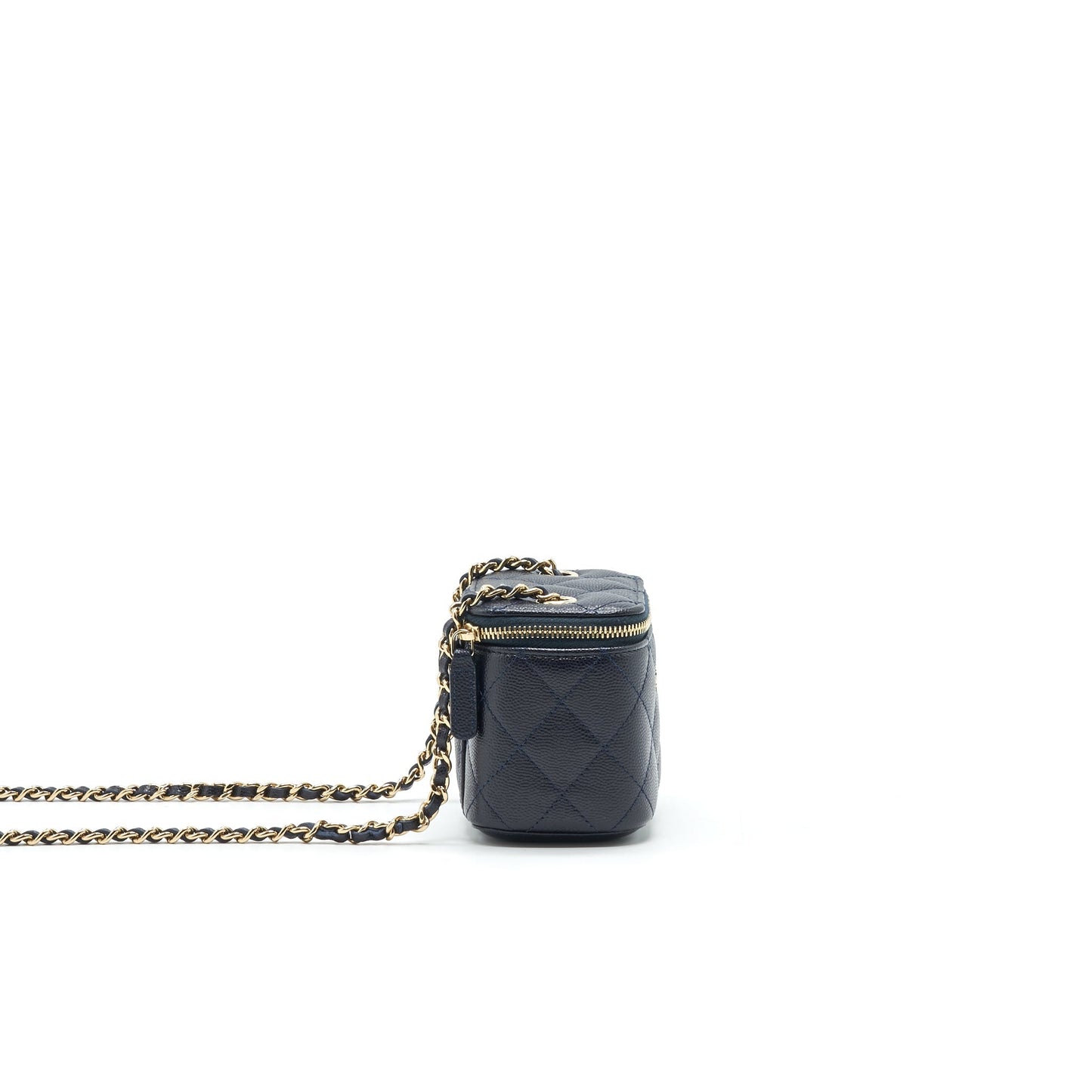 Chanel Small Vanity with Chain Navy Blue with L