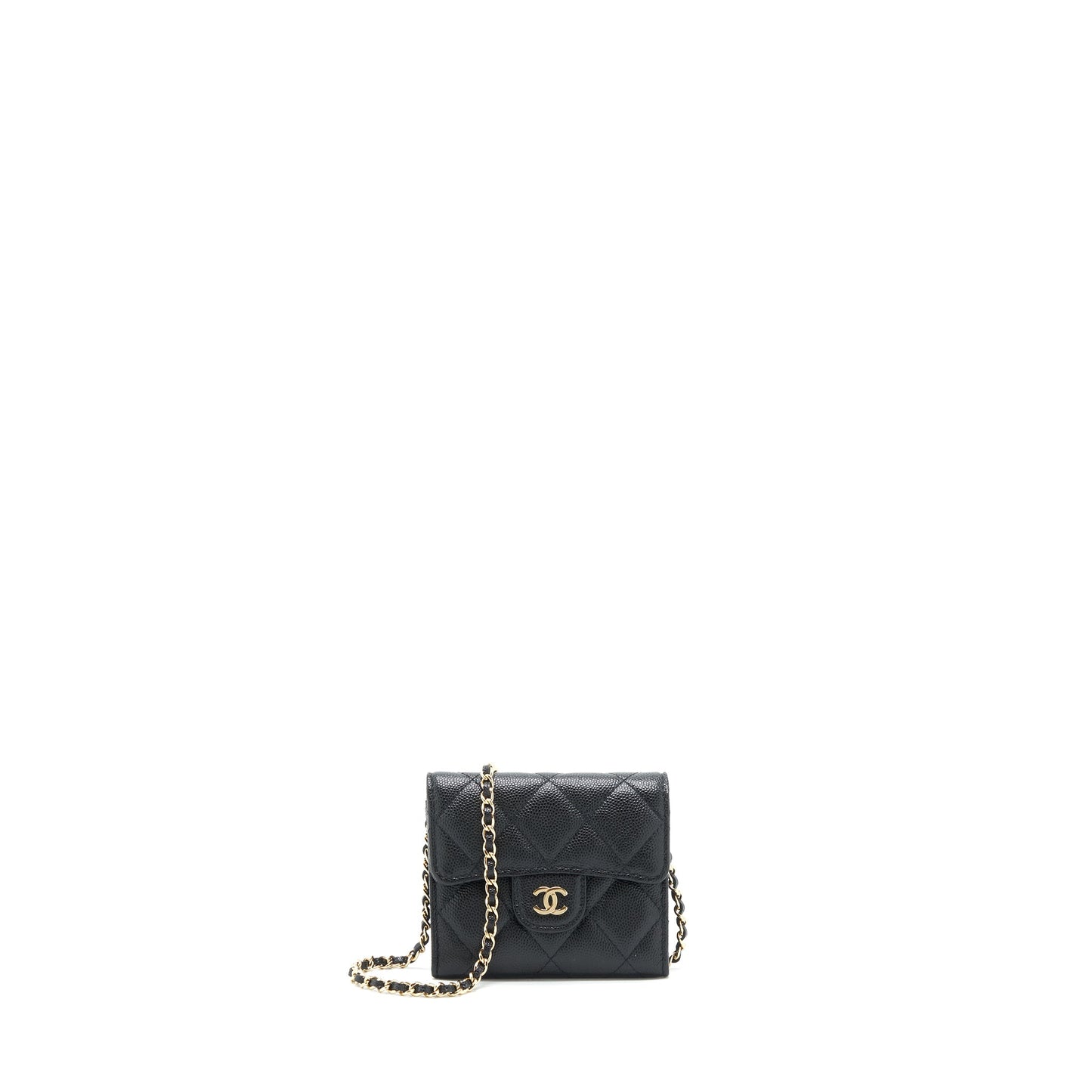 Chanel Classic Card holder with Chain Caviar black L