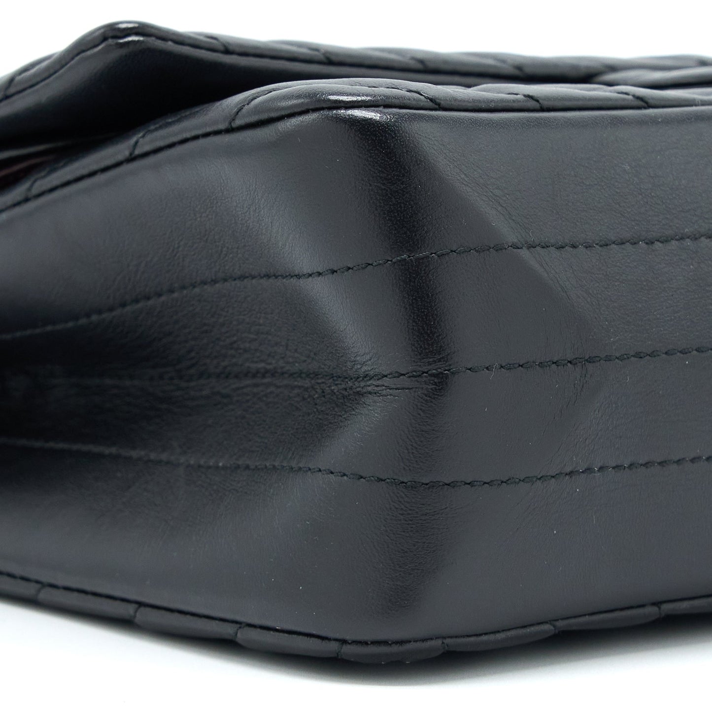 Chanel 2.55 Reissue Small Double Flap Bag Chevron Aged Calfskin Black with Black Hardware