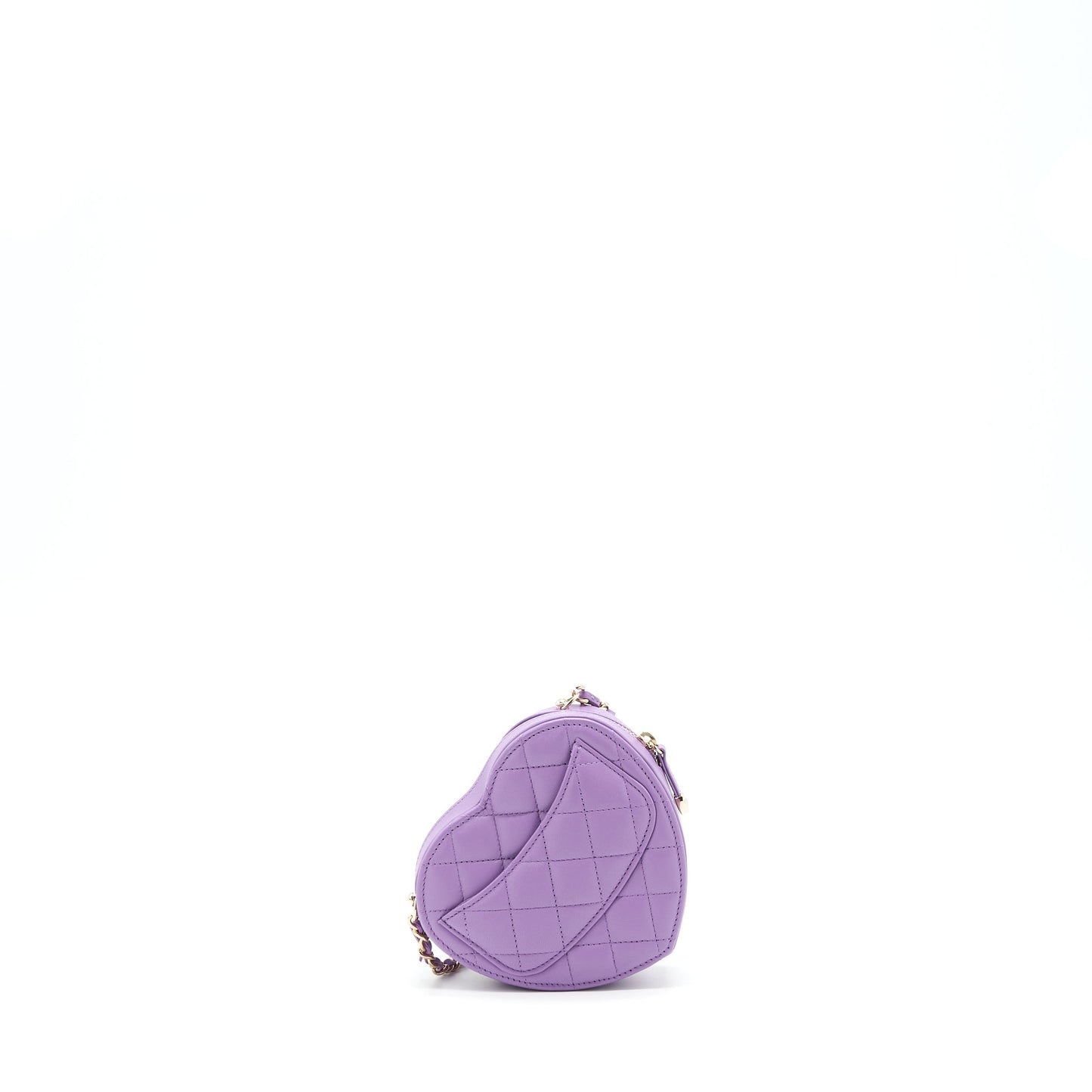 Chanel 22S Small Heart Bag Lambskin Purple L