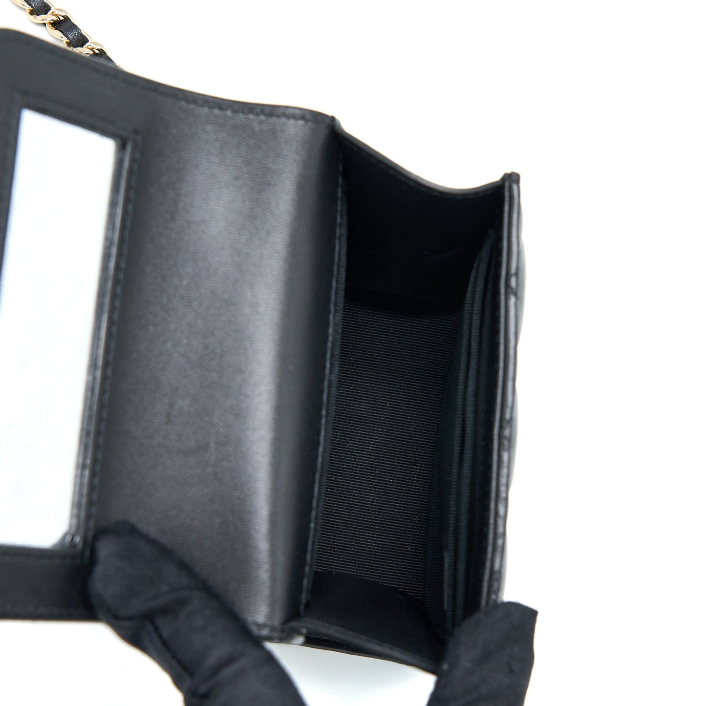 Chanel Top Handle Mini Flap Bag Lambskin Black L