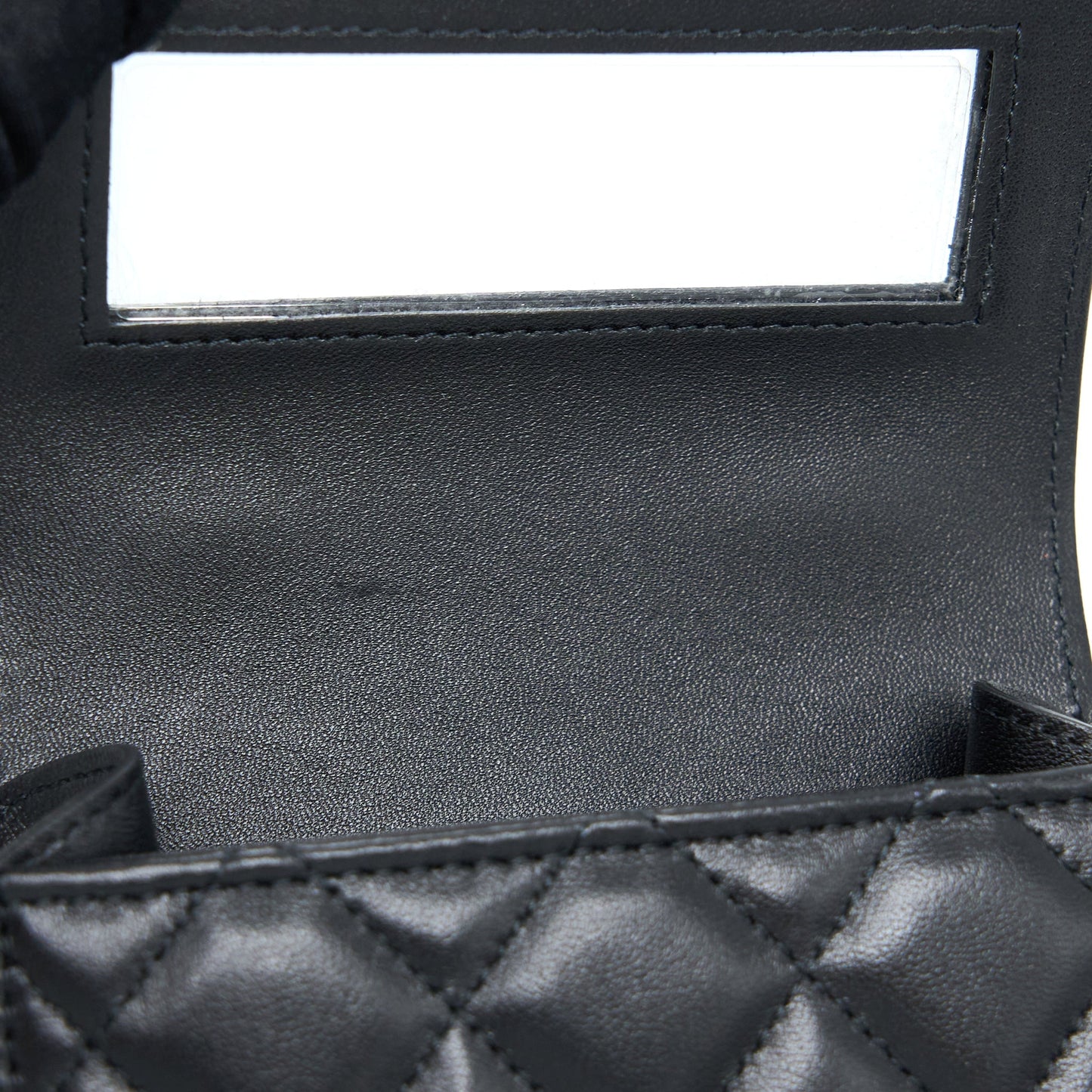 Chanel Top Handle Mini Flap Bag Lambskin Black L
