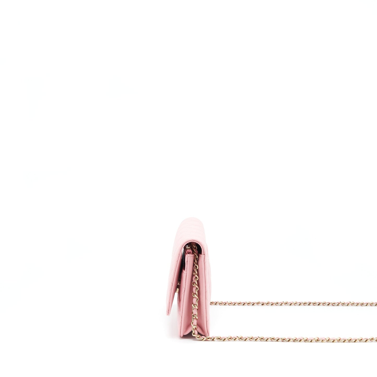 Chanel 22C Classic Wallet On Chain Caviar Pink L