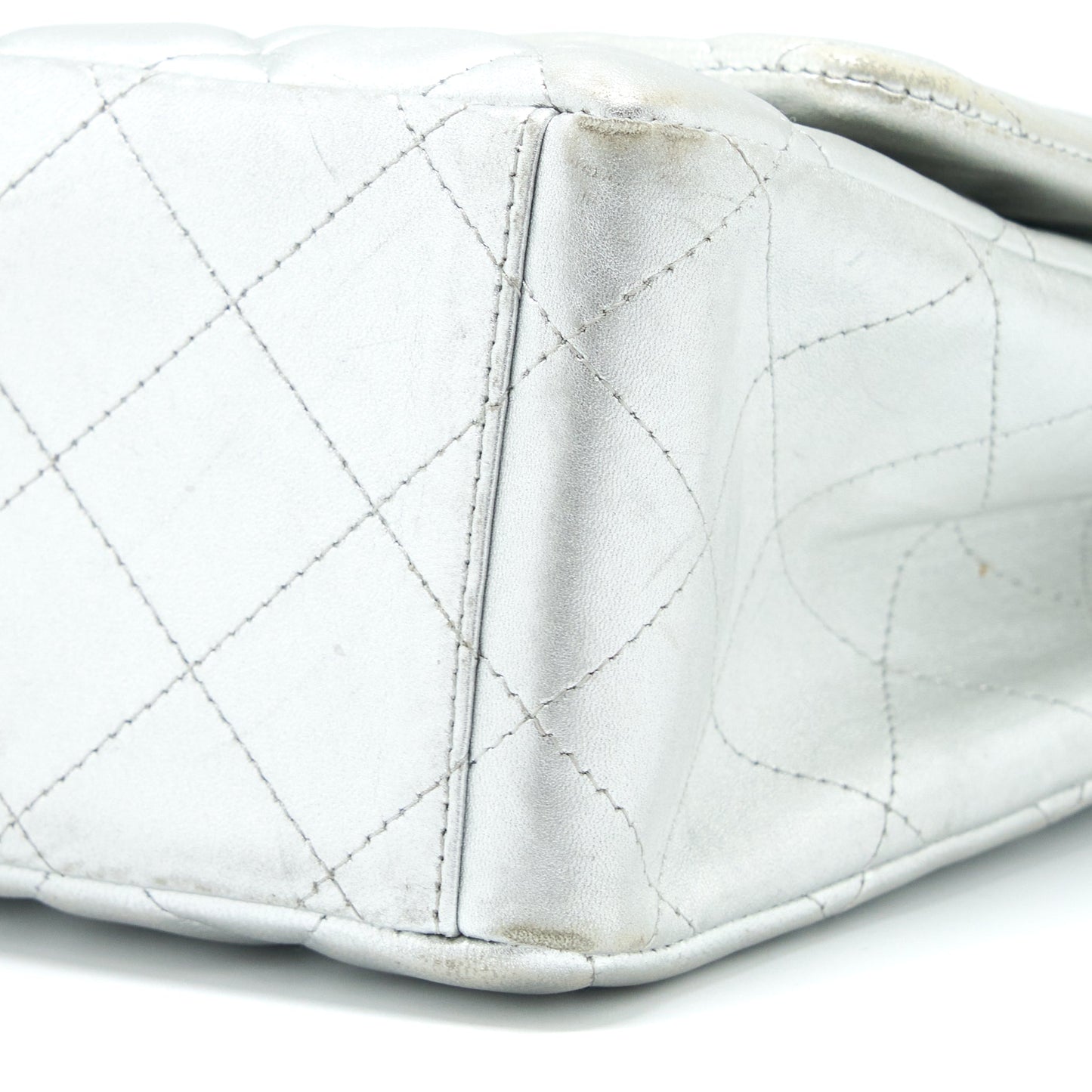 Chanel Maxi Classic Single Flap Bag Lambskin Silver