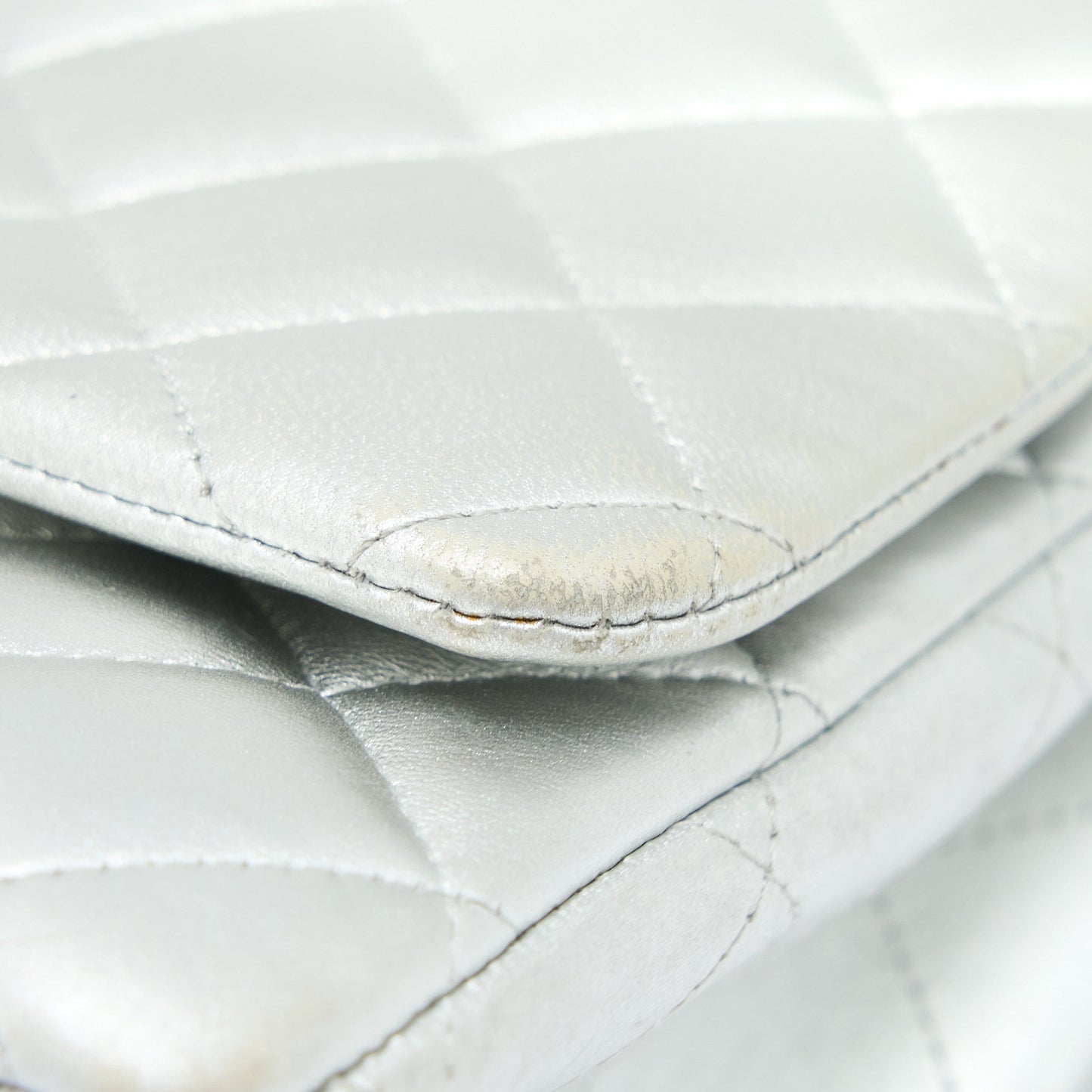Chanel Maxi Classic Single Flap Bag Lambskin Silver