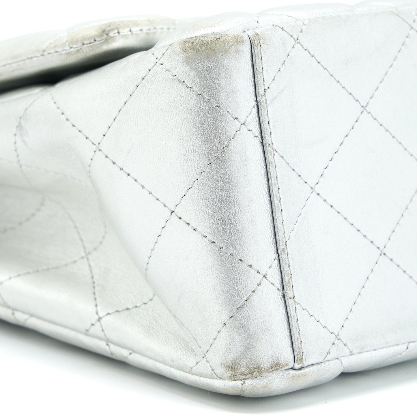 Chanel Maxi Classic Single Flap Bag Lambskin Silver