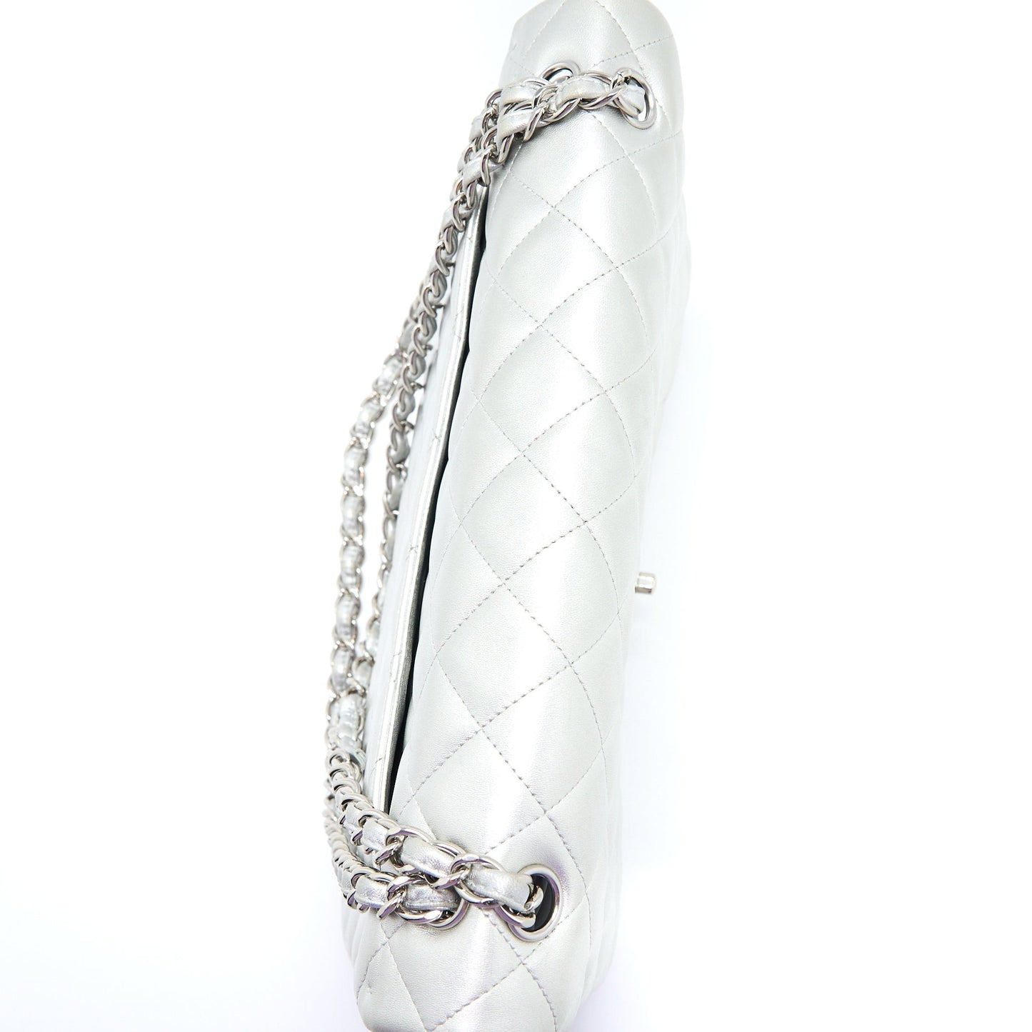 Chanel Maxi Classic Single Flap Bag Lambskin Silver