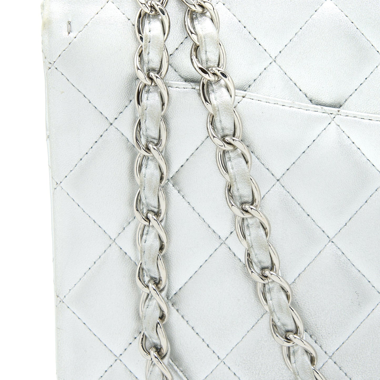 Chanel Maxi Classic Single Flap Bag Lambskin Silver