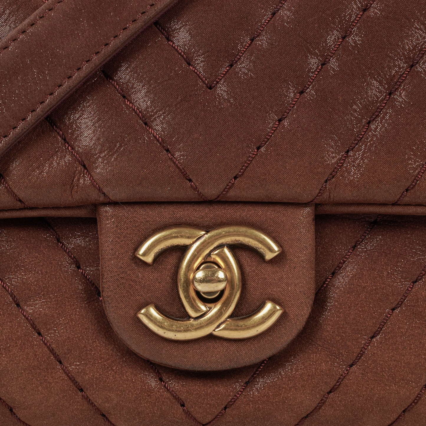 Chanel Surpique Chevron Iridescent Calfskin Flap Bag