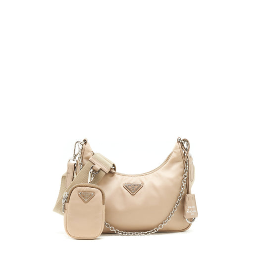 Prada 2005 Re-edition Nylon Purse Light Beige