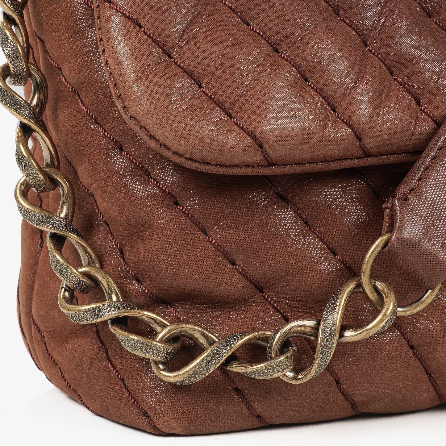 Chanel Surpique Chevron Iridescent Calfskin Flap Bag
