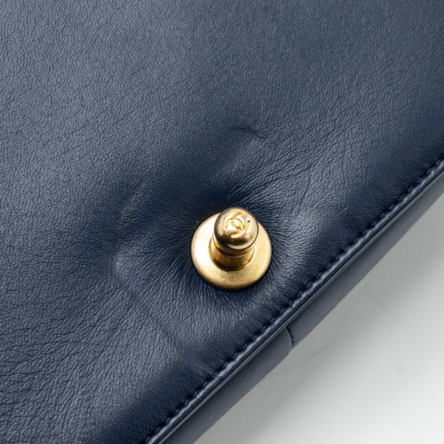 Chanel Medium Boy Bag Lambskin Dark Blue