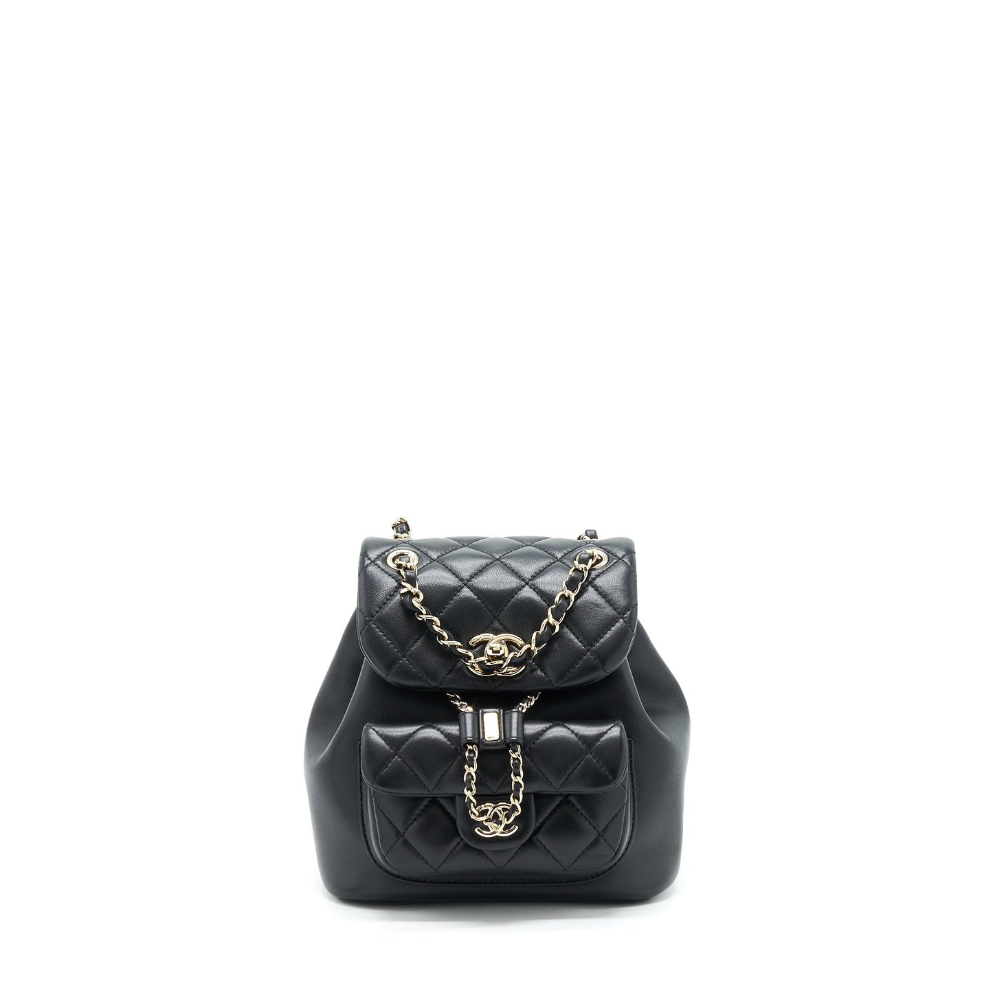 Chanel Duma Mini Backpack Lambskin Black L(Microchip)