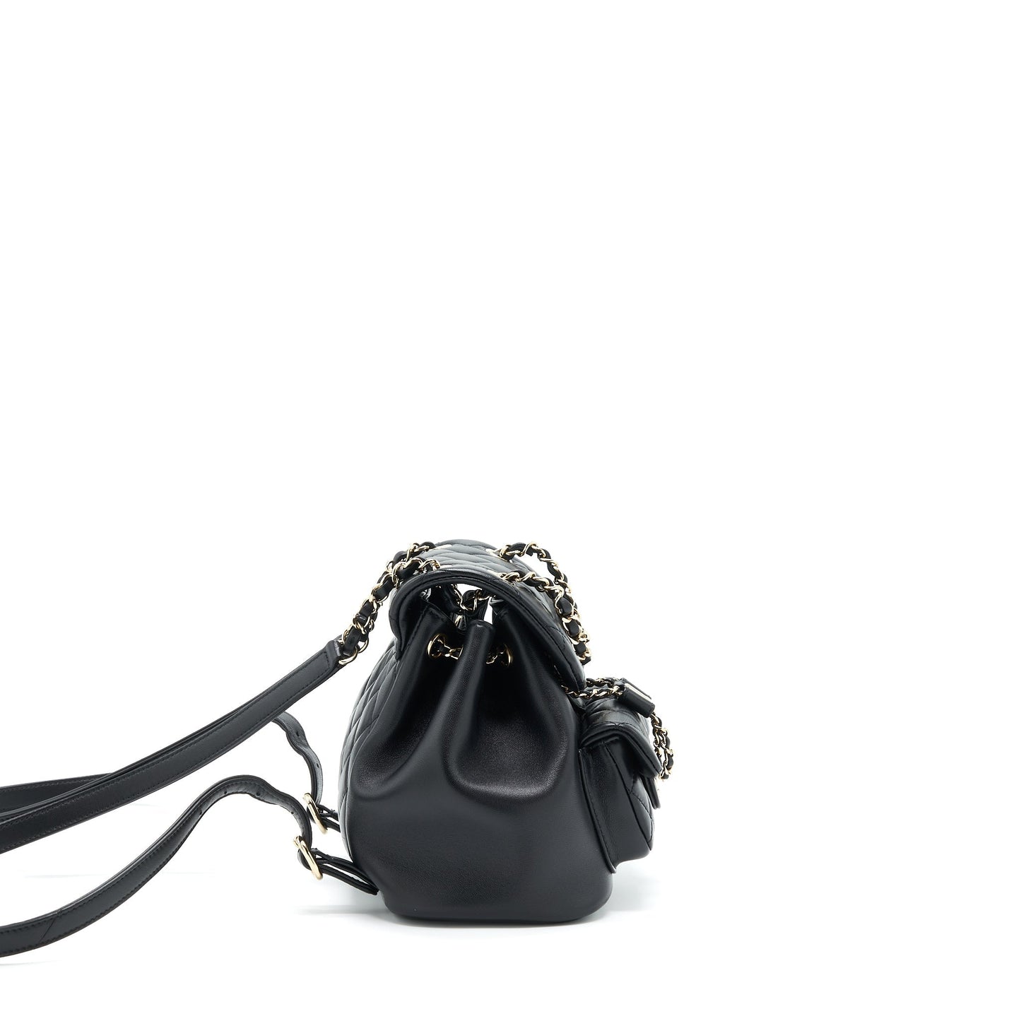 Chanel Duma Mini Backpack Lambskin Black L(Microchip)