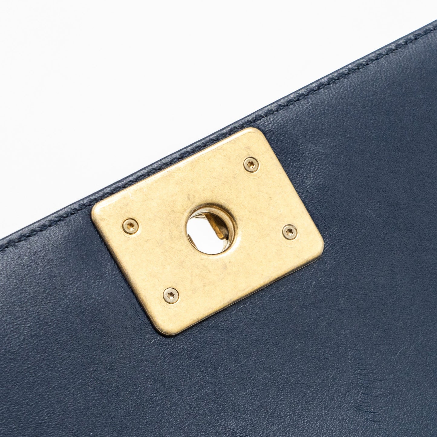 Chanel Medium Boy Bag Lambskin Dark Blue