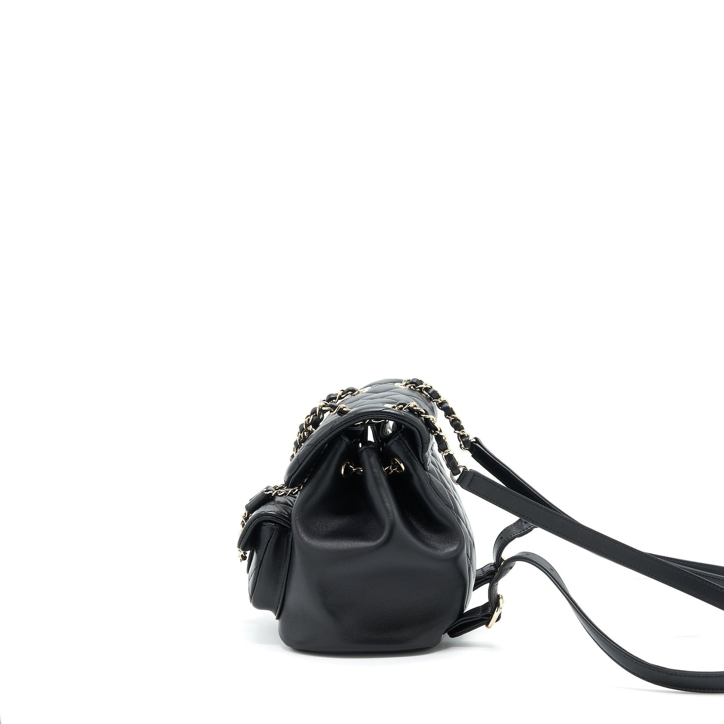 Chanel Duma Mini Backpack Lambskin Black L(Microchip)
