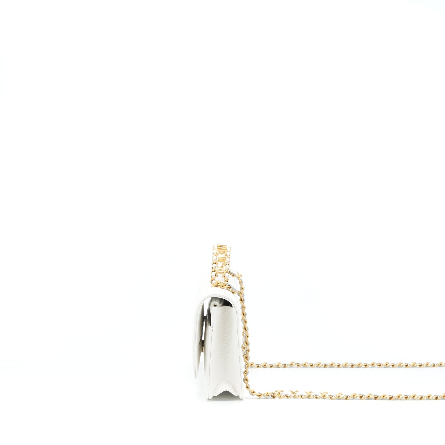 Chanel 22s Logo Top Handle Wallet On Chain Caviar White