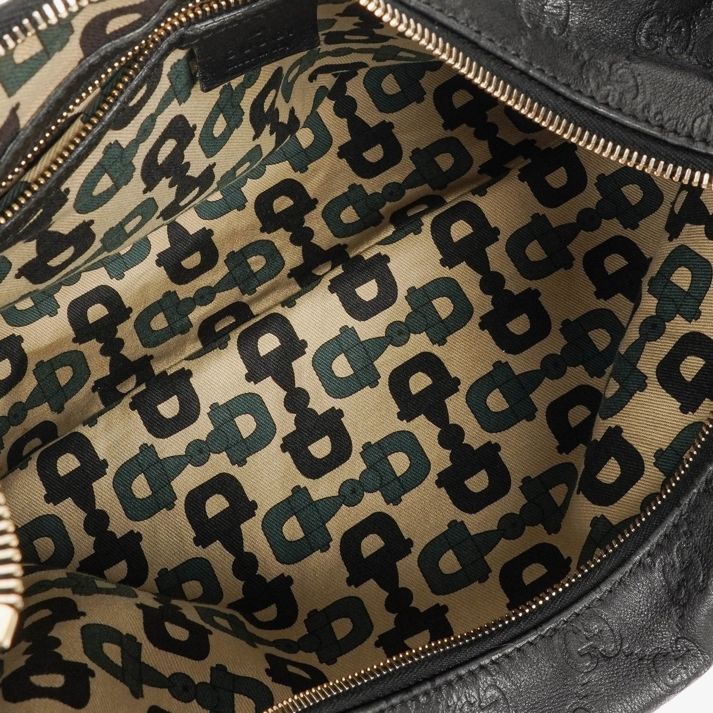 Gucci Black Horsebit Medium Leather Hobo Bag