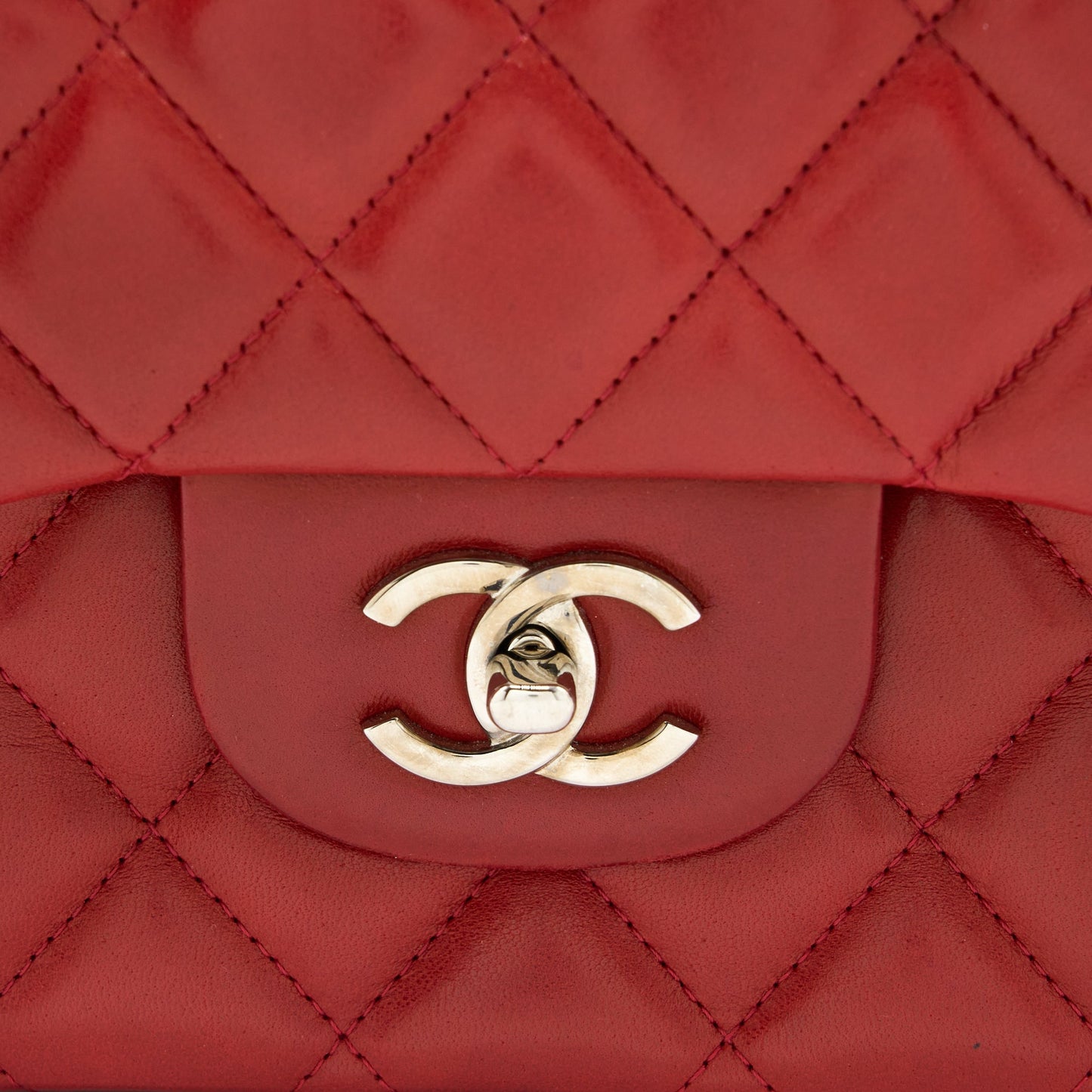 Chanel Classic Jumbo Single Flap Bag Lambskin Red
