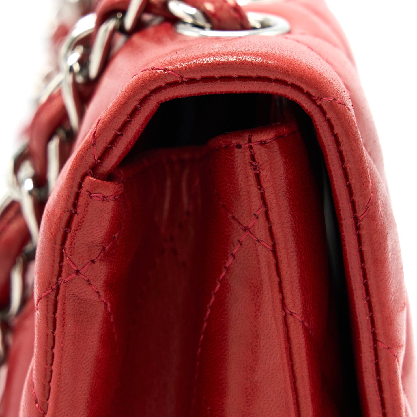 Chanel Classic Jumbo Single Flap Bag Lambskin Red