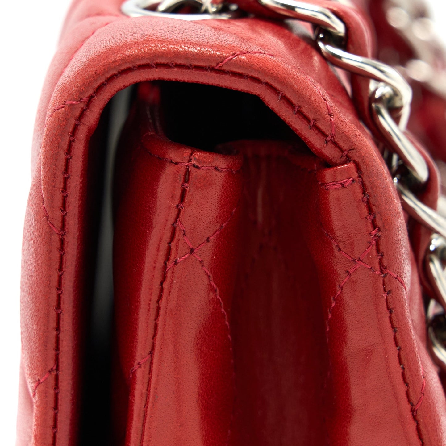Chanel Classic Jumbo Single Flap Bag Lambskin Red