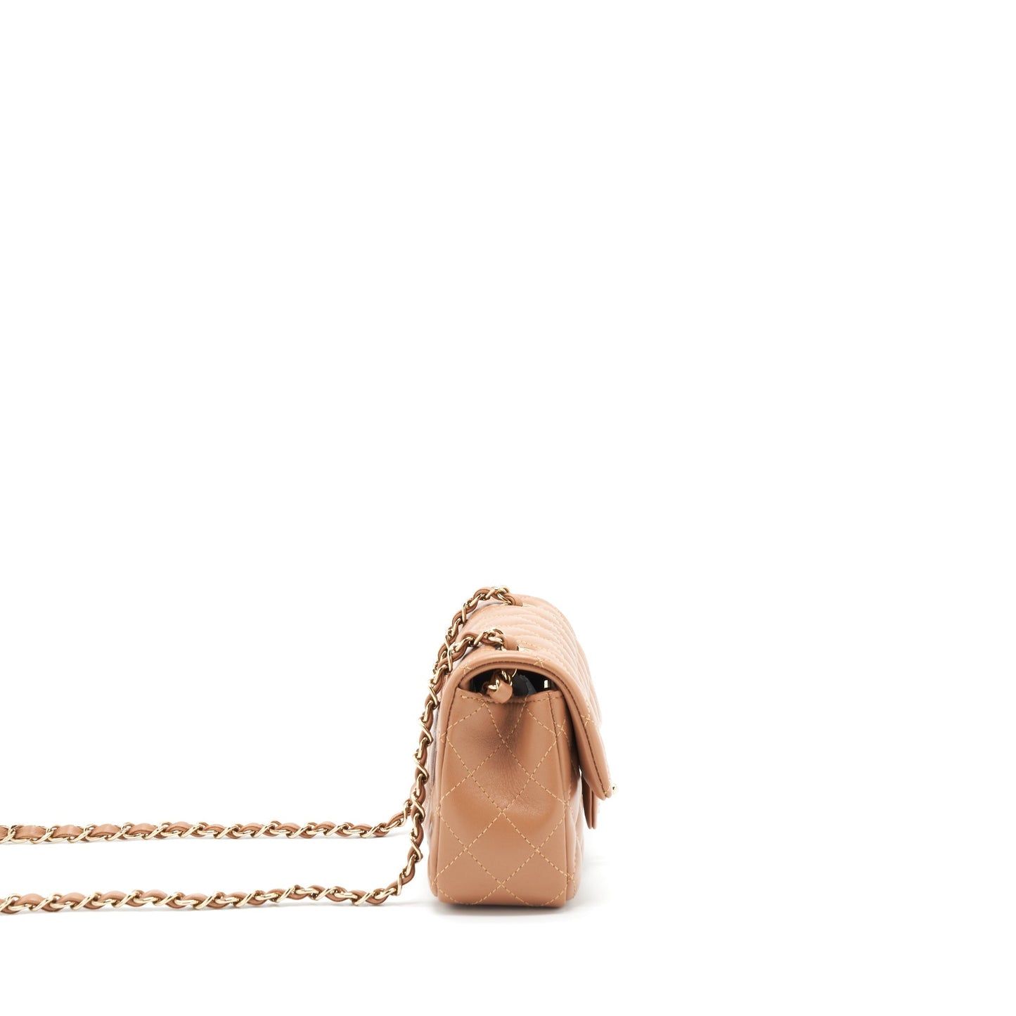 Chanel 22s Mini Rectangular Bag Lambskin Caramel L