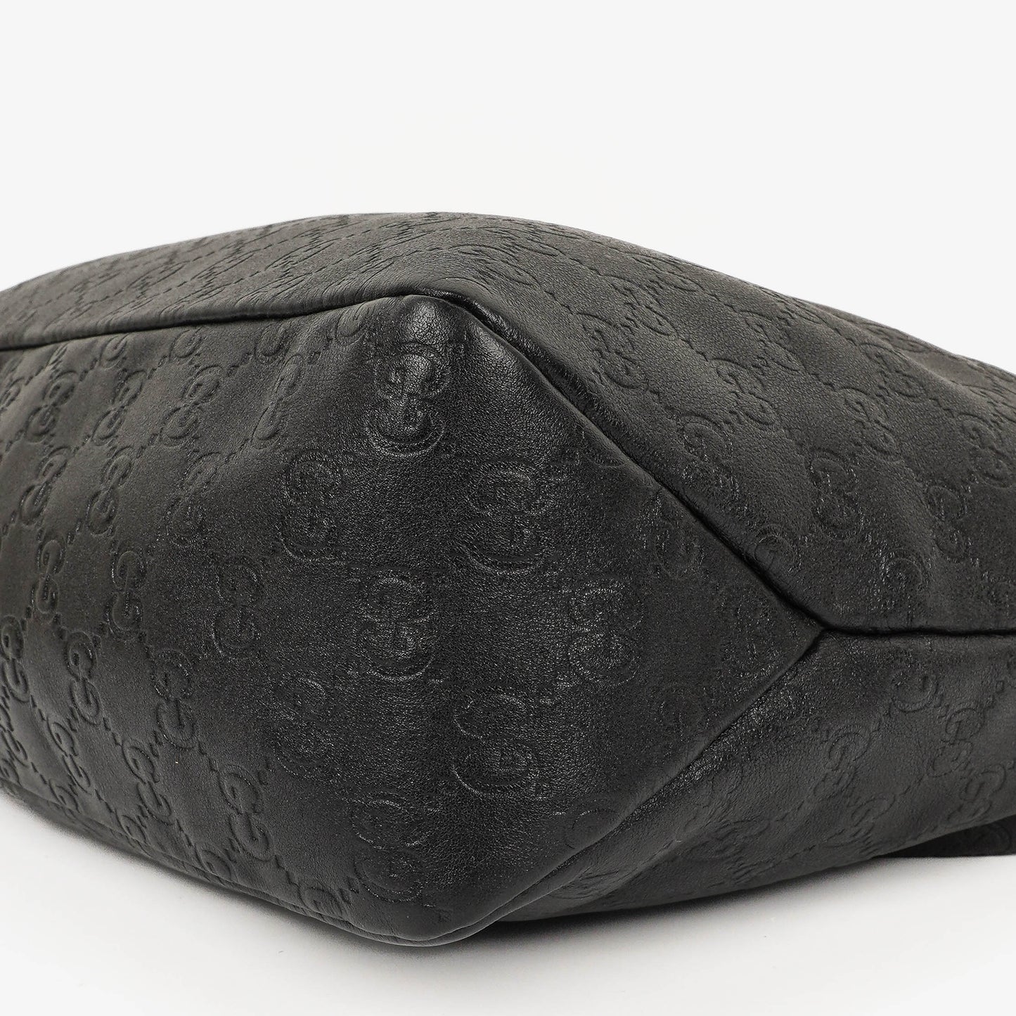 Gucci Black Horsebit Medium Leather Hobo Bag