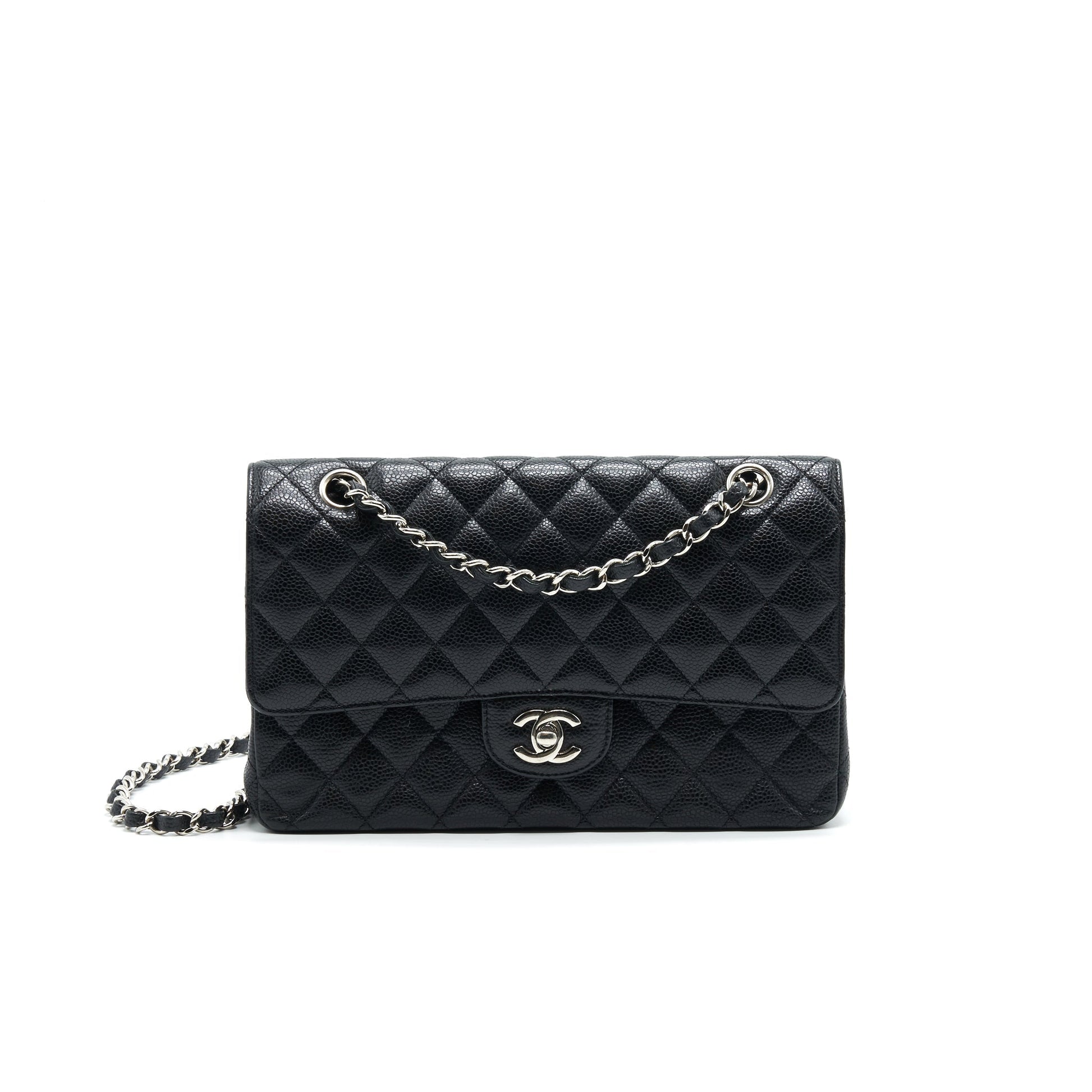 CHANEL MEDIUM CLASSIC DOUBLE FLAP CAVIER SHW Shoulder Bag