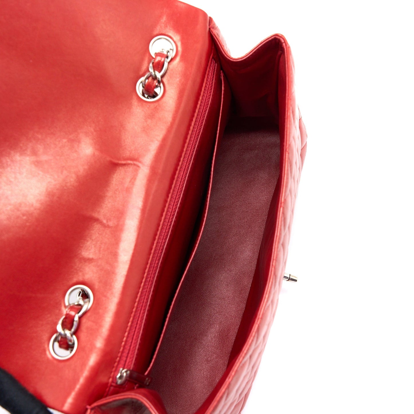Chanel Classic Jumbo Single Flap Bag Lambskin Red