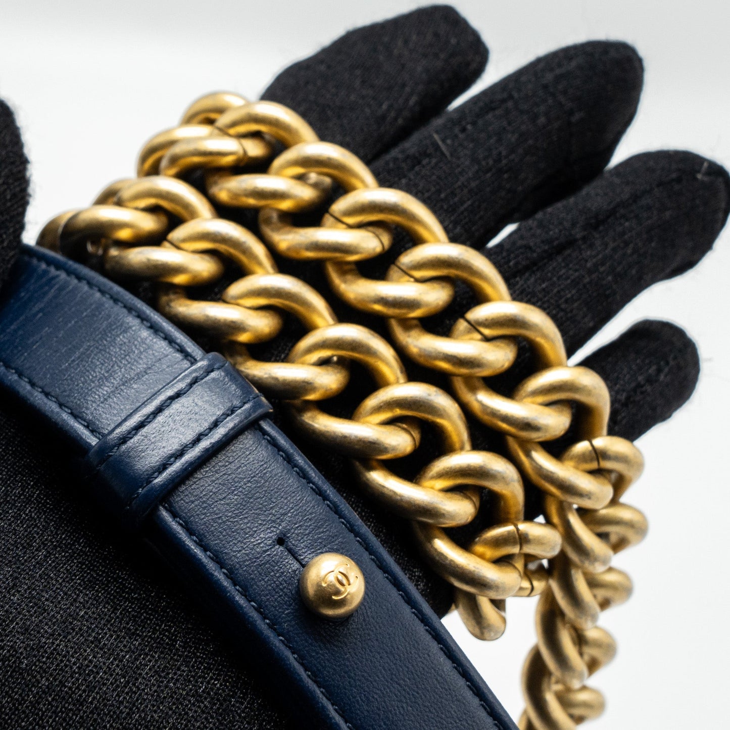 Chanel Medium Boy Bag Lambskin Dark Blue