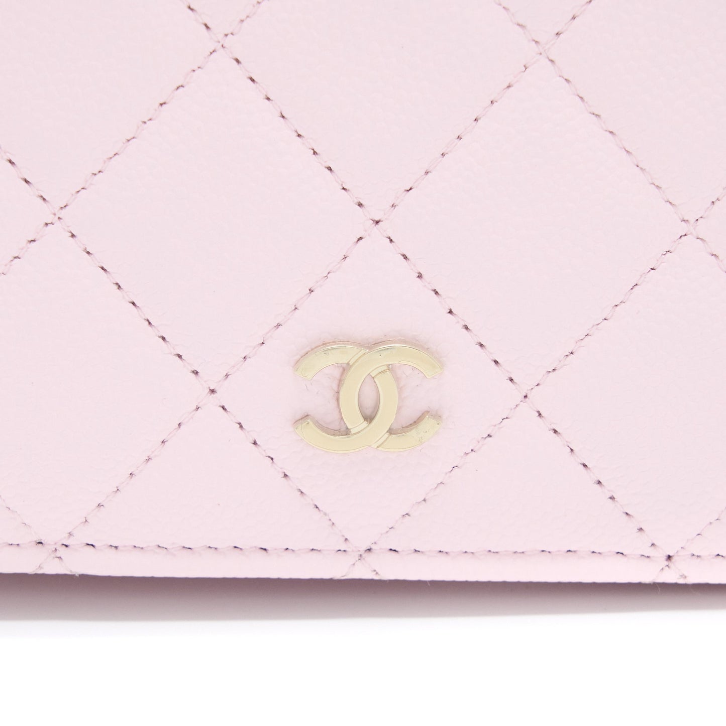 Chanel 2 in 1 Wallet on Chain Caviar Light Pink L