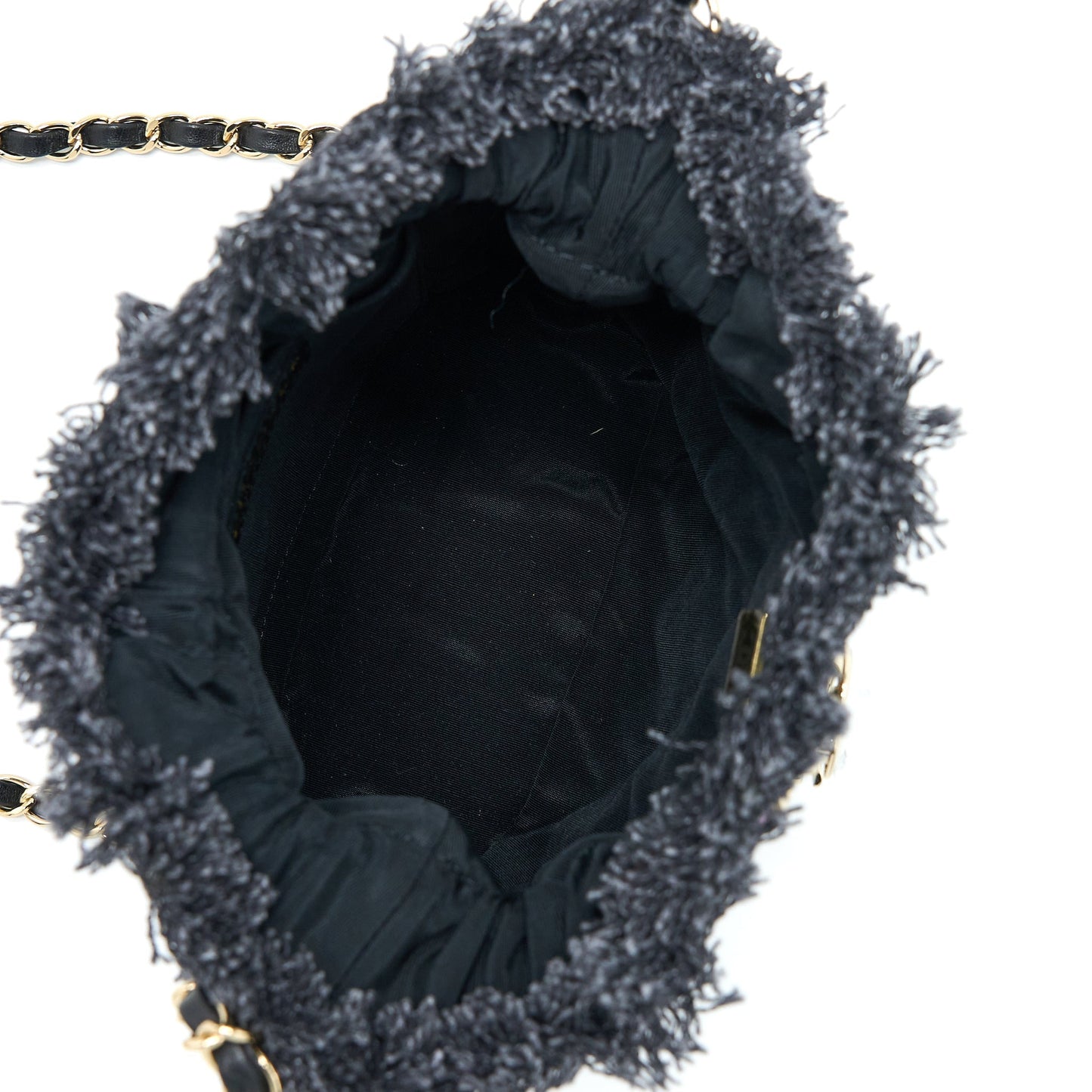 Chanel 22P Small Black Denim Bucket Bag  (Microchip)